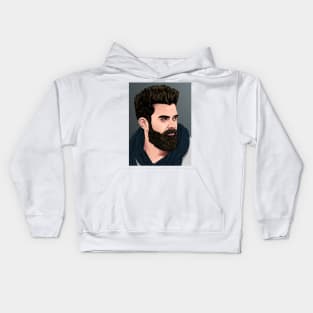 Bearded man Kids Hoodie